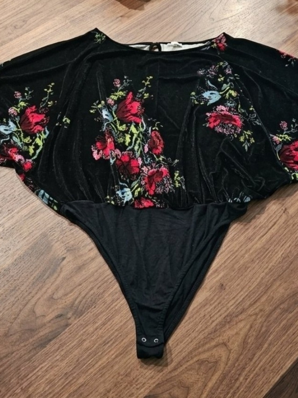 Free People Slouchy Velvet Bodysuit - Size L